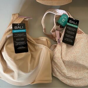 2  Women's Smoothing and Minimizer Bras - Beige and Light Pink 42D